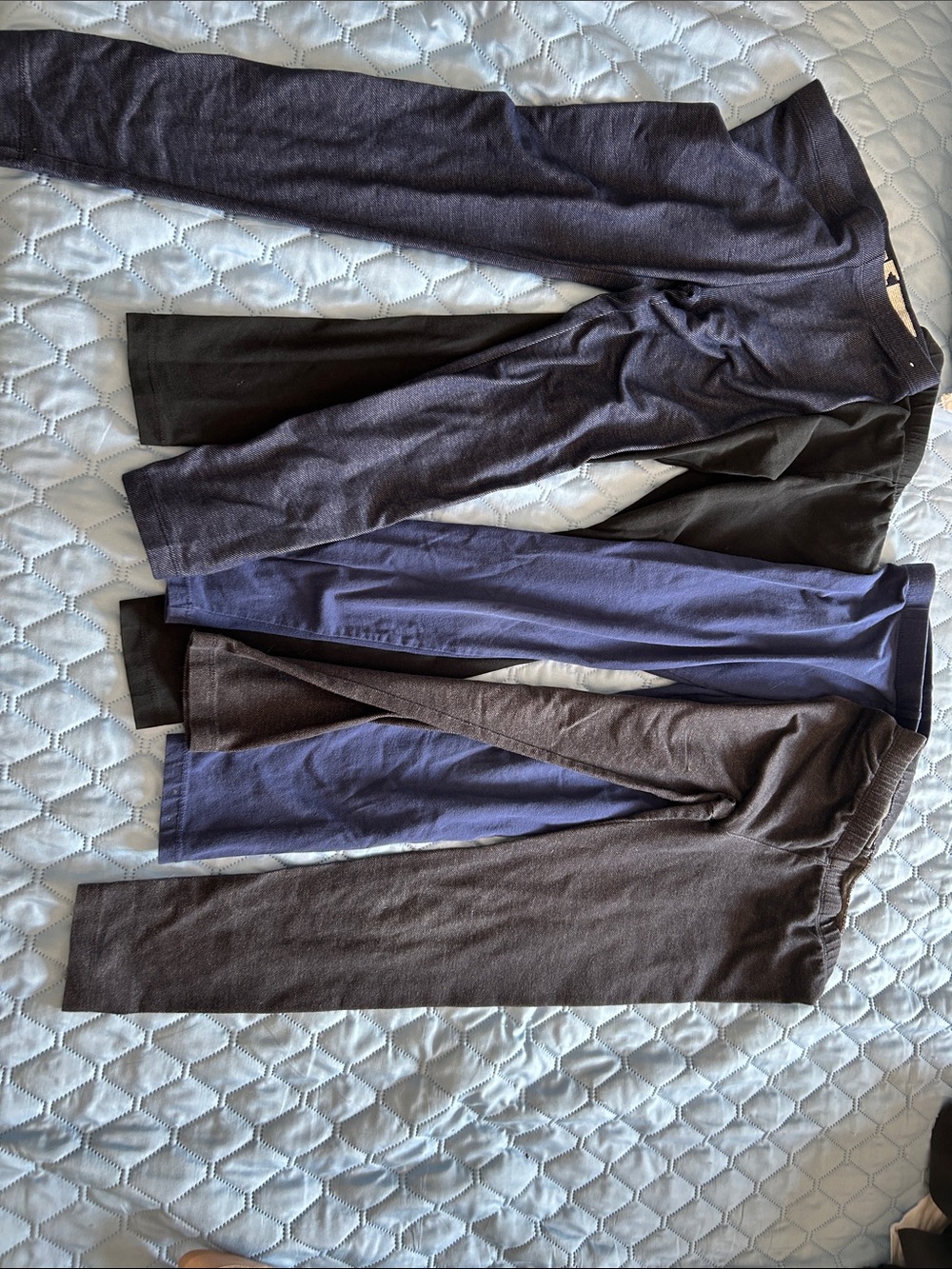 Girls’ legging lot- Navy, Denim like, Black